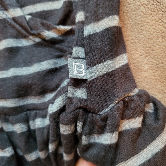 Blanc Noir Hooded Striped Womens Shirt Size XS  Black and Gray - Picture 4 of 7